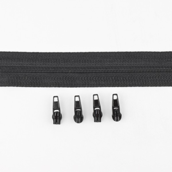 3mm Endlos-Reißverschluss schwarz