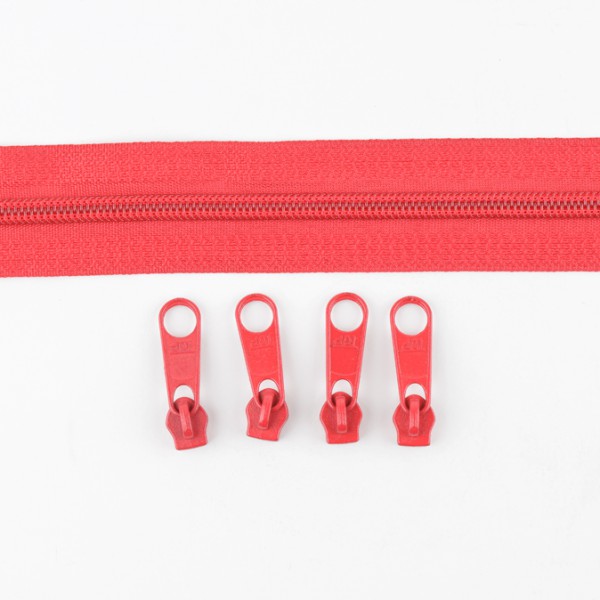 5mm Endlos-Reißverschluss rot