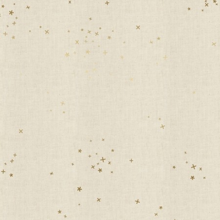 Freckles - Baby Blues Unbleached Metallic Fabric