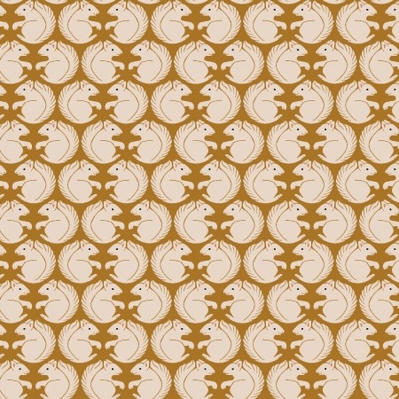 Cotton and Steel - Squirrel - gold fabric