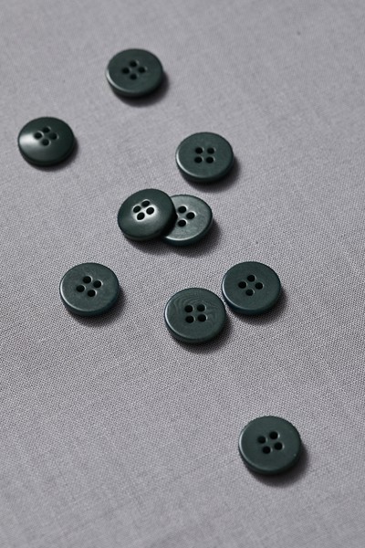 Plain Corozo Button 15 mm - Deep Green