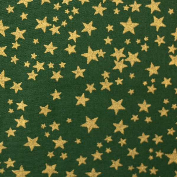 Weihnachststoff Neuss grün/gold Sterne