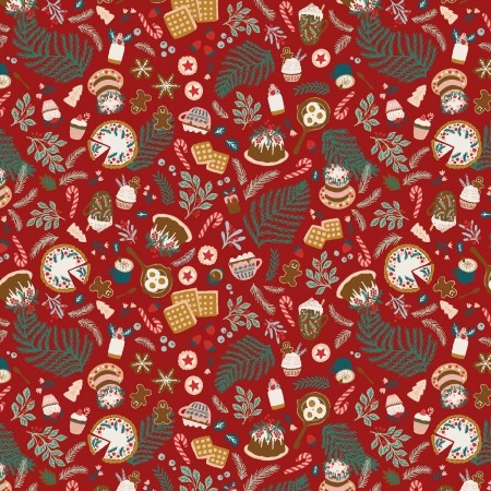 RJR Fabrics - Christmas Feast - Deep Red Fabric