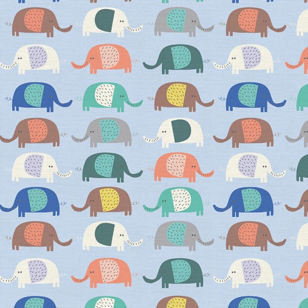 pbs fabrics Elephant - Blue
