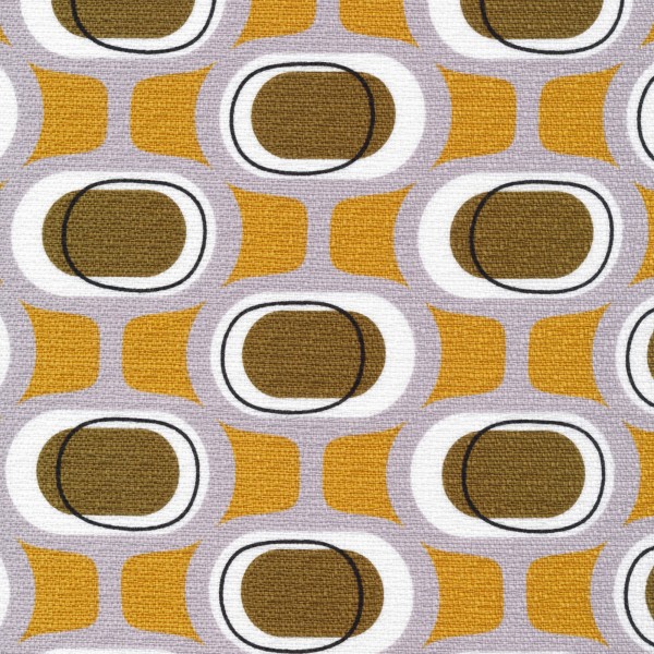 Cloud9 Barkcloth - Retro Modern - Orbs - Olive