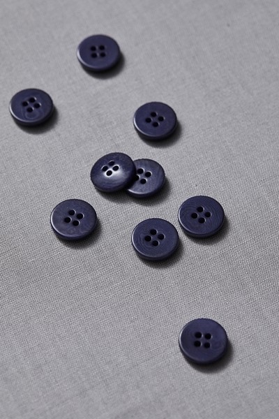 Plain Corozo Button 15 mm - Blueberry