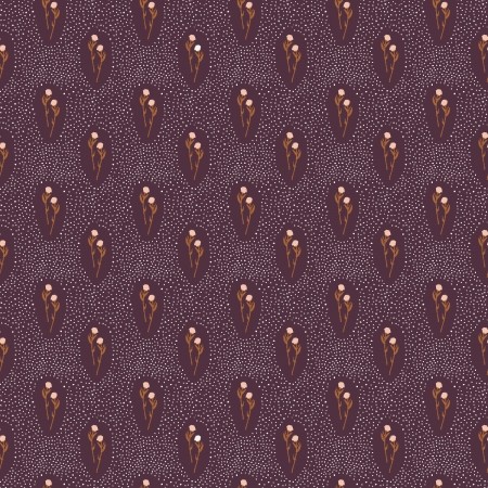 Cotton and Steel - Summer Folk - Deep Plum Fabric