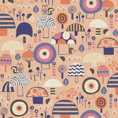 Cotton and Steel - Kinoko Yama - Apricot Unbleached Cotton Fabric