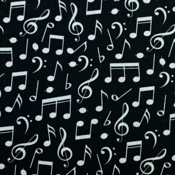 Baumwolle Tim - Noten schwarz