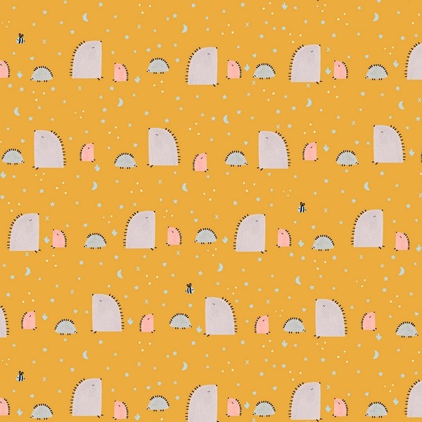 Cotton and Steel - Hedgehog Hills - Yellow Fabric