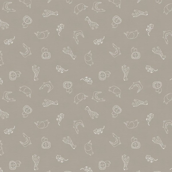 pbs fabrics animal outline - grey