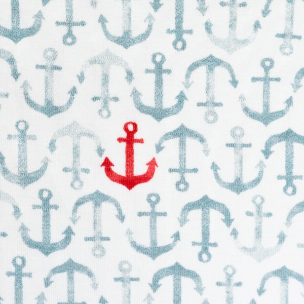 Jersey Nautical Baby, Anker rot/rauchblau