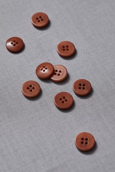 Plain Corozo Button 15 mm - Rust